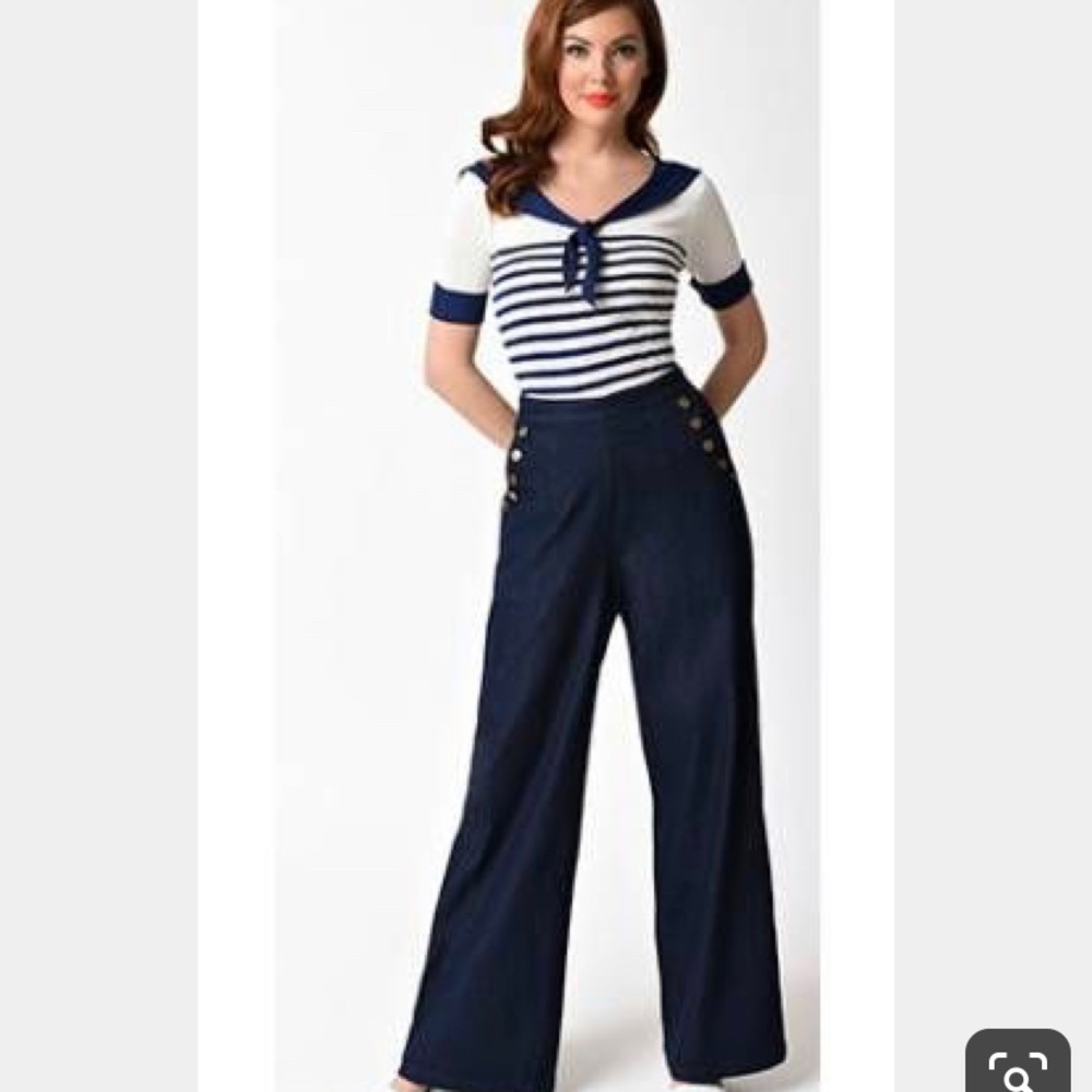 Vodoo Vixen High Waisted Jeans Nautical blue